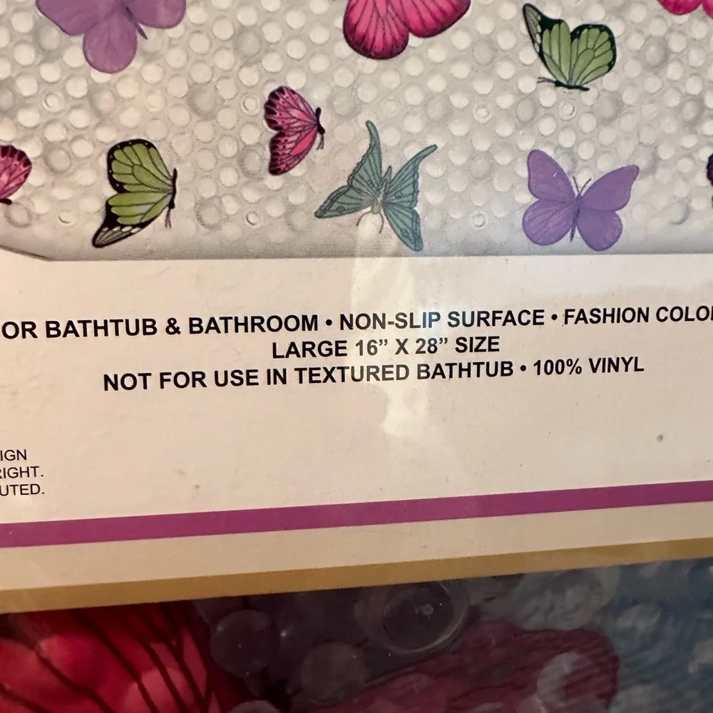 NWOT: Butterfly bath mat